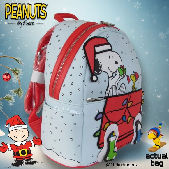 Snoopy & Woodstock Christmas Light Up Backpack Official Peanuts Holiday Bag Gift main image 10
